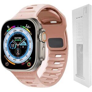 Soft Silicone Strap Compatible with Apple Watch Band For Ultra Sport Wristband
